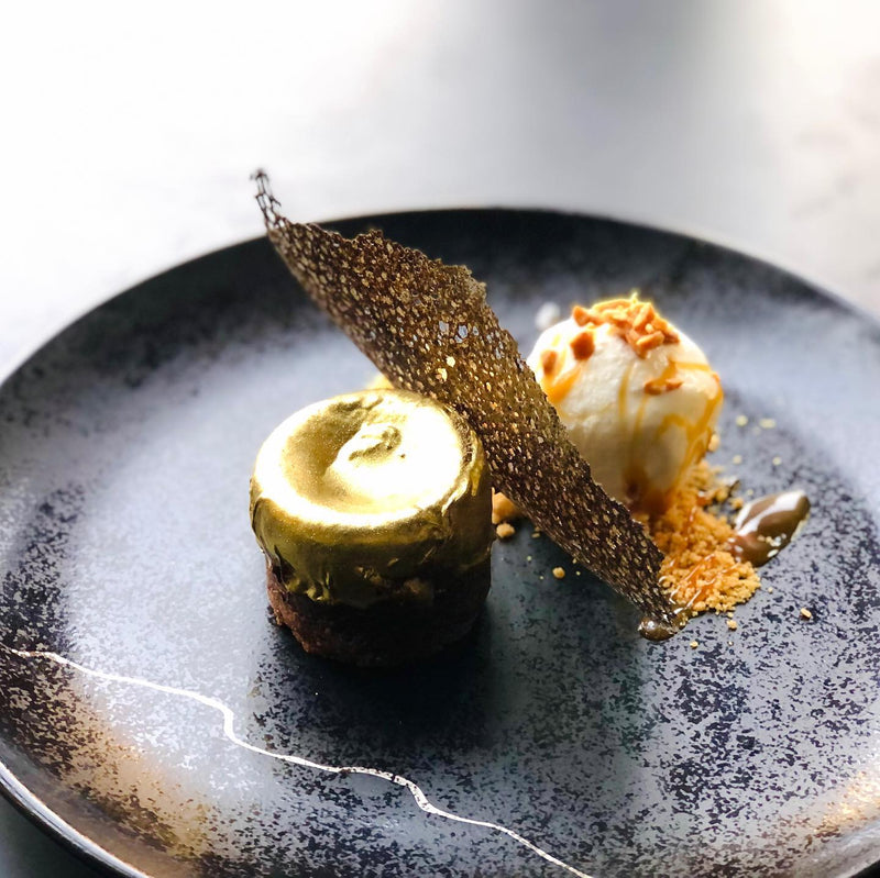 Plated gourmet dessert